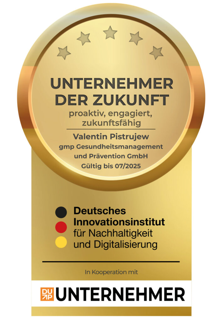 GMP GmbH Unternehmer der Zukunft Zertifikat